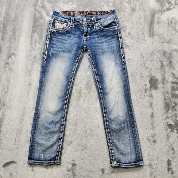 Rock Revival Denim - Rock Revival Jeans Womens 26 Blue Low Rise Betty Cropped Capri Skinny Stretch